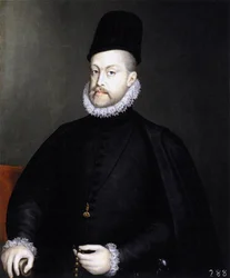 Philipp II. mit einem Rosenkranz